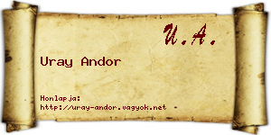 Uray Andor névjegykártya